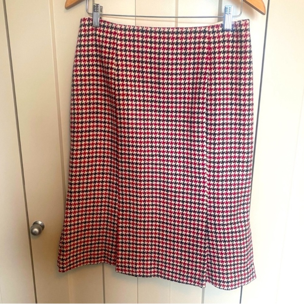 Talbots Red and White A-Line Skirt -Italian wool 🇮🇹